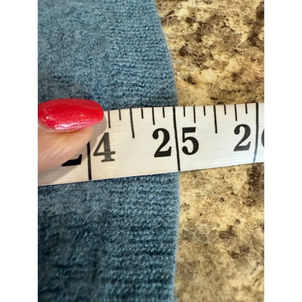 Women's Zara Blue Alpaca Blend Open Front Cardigan L - Picture 4 of 8
